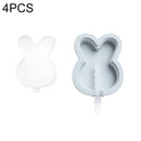4 PCS DIY Cute Cartoon Animal Silicone Ice Cream Mold with Lid Homemade Handmade Popsicle Mold Making Ice Tray, Style:Bunny(Blue)