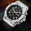 BAOGELA 1805 Sports Quartz Men Watch Luminous Silicone Watch(Silver Shell Black Surface)