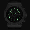 BAOGELA 1805 Sports Quartz Men Watch Luminous Silicone Watch(Silver Shell Black Surface)