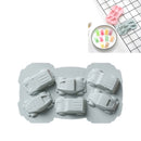 6 PCS Creative Cake Chocolate Mold 3D Car Cartoon Household Silicone Baking Ice Tray Mold( Blue)