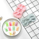 6 PCS Creative Cake Chocolate Mold 3D Car Cartoon Household Silicone Baking Ice Tray Mold( Blue)