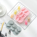 6 PCS Creative Cake Chocolate Mold 3D Car Cartoon Household Silicone Baking Ice Tray Mold( Blue)