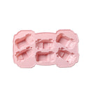 6 PCS Creative Cake Chocolate Mold 3D Car Cartoon Household Silicone Baking Ice Tray Mold(Pink)