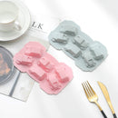 6 PCS Creative Cake Chocolate Mold 3D Car Cartoon Household Silicone Baking Ice Tray Mold(Pink)