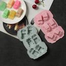 6 PCS Creative Cake Chocolate Mold 3D Car Cartoon Household Silicone Baking Ice Tray Mold(Pink)