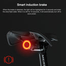 MEROCA MX2 Smart Sensor Brake Tail Light Mountain Bike Light USB Charging Road Bike Night Riding Tail Light, Color:Seat Cushion Installation Black