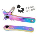 JIANKUN IXF Mountain Bike Hollow Crank Modified Single-plate Left and Right Cranks Crankshaft Bottom Axle, Style:Left and Right Crank(Electroplating Colorful)