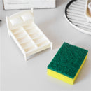 2 Sets Creative Kitchen Scouring Pad Sponge Wipe Bed Shape Storage Rack Set