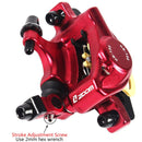 ZOOM HB100 Mountain Bike Hydraulic Brake Caliper Folding Bike Cable Pull Hydraulic Disc Brake Caliper, Style:Front(Red)