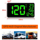 C1090 6.2 inch HUD Car Head-up Display GPS Car Universal Mileage Speed Meter Speeding Alarm / GPS Satellite Speed Measurement(Black)