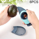 6 PCS Avocado Cutter Multifunctional Fruit Cutting Pitting Device Slicer Corer Peeler Separator
