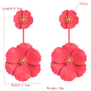 2 PCS Boho Style Earrings Alloy Flower Long Earrings(Yellow)
