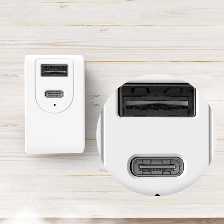 TELESIN TE-A65AC-BK 65W PD USB-C / Type-C + USB Interface GAN AC Drone Mini Adapter Charger, US Plug(White)