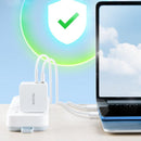 TELESIN TE-A65AC-BK 65W PD USB-C / Type-C + USB Interface GAN AC Drone Mini Adapter Charger, US Plug(White)