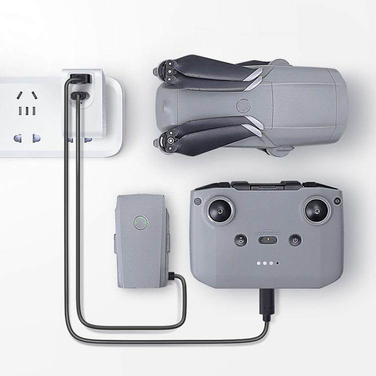 TELESIN TE-A65AC-BK 65W PD USB-C / Type-C + USB Interface GAN AC Drone Mini Adapter Charger, US Plug(White)