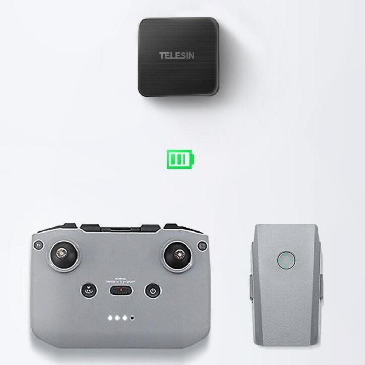 TELESIN TE-A65AC-BK 65W PD USB-C / Type-C + USB Interface GAN AC Drone Mini Adapter Charger, US Plug(Black)