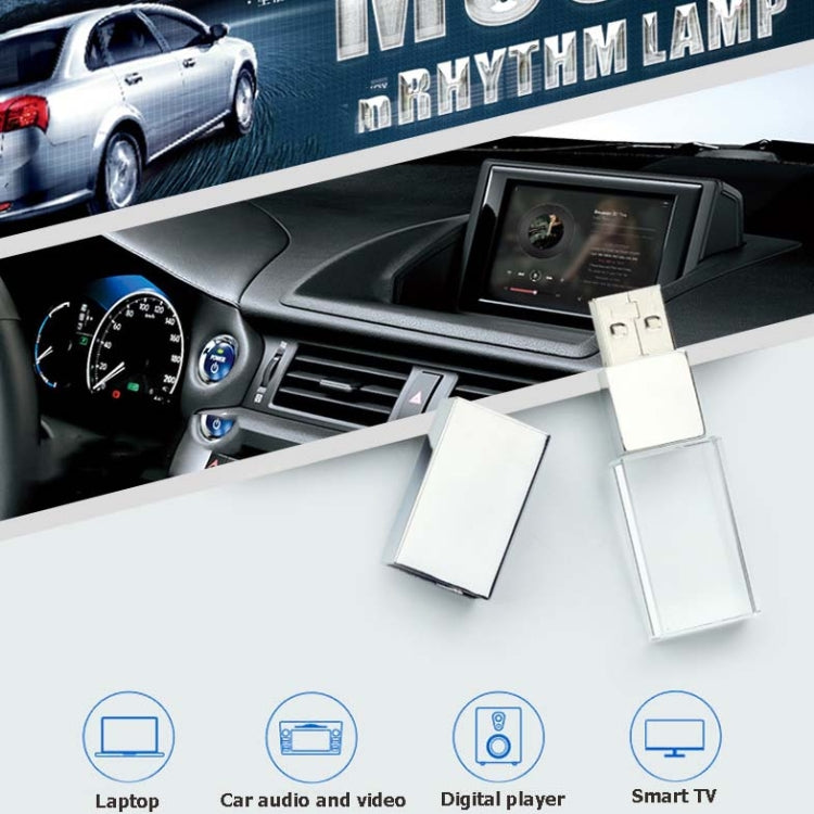 2 PCS Crystal Flash Light Emitting USB 2.0 Flash Drive Car Music USB Flash Drive, Capacity: 32G (1000 Music + 300 MV)