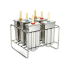 Stainless Steel DIY Ice Cream Mold Household Popsicle Ice Cream Mold(6 Round Head Double Grooves)