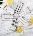 Stainless Steel DIY Ice Cream Mold Household Popsicle Ice Cream Mold(6 Round Head Double Grooves)