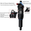 DNM AO38 Mountain Soft Tail Frame Rear Shock Absorber XC Air Pressure Rebound Shock Absorber, Size:210mm, Specificatio:Hand Control AO38RC