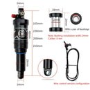 DNM AO38 Mountain Soft Tail Frame Rear Shock Absorber XC Air Pressure Rebound Shock Absorber, Size:200mm, Specificatio:Wire Control AO38RL