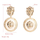 3 Pairs Baroque Retro Lion Head Earrings Female Personality Exaggerated Earrings(Silver)