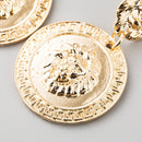 3 Pairs Baroque Retro Lion Head Earrings Female Personality Exaggerated Earrings(Silver)