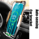 H8 Infrared Induction Magic Clip Magnetic Car Phone Navigation Wireless Charging Bracket Fast Charging(Noble Gold)