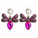 2 Pairs Boho Butterfly Exaggerated Earrings(Rose Red)