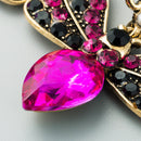 2 Pairs Boho Butterfly Exaggerated Earrings(Rose Red)