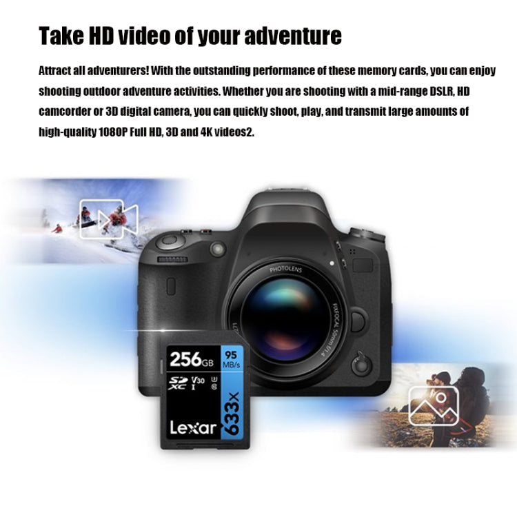 Lexar SD-633X High Speed SD Card SLR Camera Memory Card, Capacity: 256GB