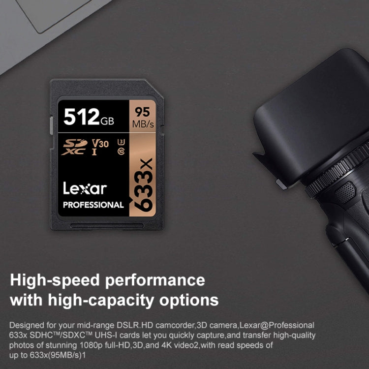 Lexar SD-633X High Speed SD Card SLR Camera Memory Card, Capacity: 512GB