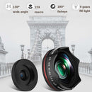 4 in 1 Wide Angle + Macro + Fisheye + Fill Light Mobile Phone SLR Camera Lens(Rose Gold)