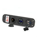 12V-24V Universal Car / Yacht Mobile Phone Charger Modification Ddual USB Panel with Switch(Blue Light)