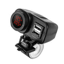 Motorcycle Car Mobile Phone Charger Waterproof Temperature Digital Display Charger with Switch(Red Light)