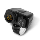 Motorcycle Car Mobile Phone Charger Waterproof Temperature Digital Display Charger with Switch(Yellow Light)