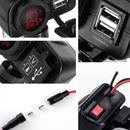 Motorcycle Car Mobile Phone Charger Waterproof Temperature Digital Display Charger with Switch(Yellow Light)