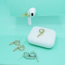 2 PCS S925 Silver Needle Real Gold Electroplating Bluetooth Headset Anti-lost Earrings For AirPods(Golden)