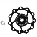 4 PCS MEROCA Metal Bearings Mountain Bike Road Bike Rear Derailleur Guide Wheel 11T/13T Guide Wheel, Specification:11T, Color:Black