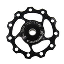 4 PCS MEROCA Metal Bearings Mountain Bike Road Bike Rear Derailleur Guide Wheel 11T/13T Guide Wheel, Specification:11T, Color:Black