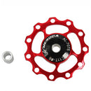 4 PCS MEROCA Metal Bearings Mountain Bike Road Bike Rear Derailleur Guide Wheel 11T/13T Guide Wheel, Specification:11T, Color:Red