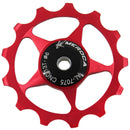 4 PCS MEROCA Metal Bearings Mountain Bike Road Bike Rear Derailleur Guide Wheel 11T/13T Guide Wheel, Specification:13T, Color:Red