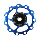 4 PCS MEROCA Metal Bearings Mountain Bike Road Bike Rear Derailleur Guide Wheel 11T/13T Guide Wheel, Specification:11T, Color:Blue