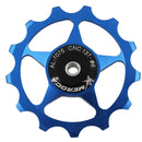 4 PCS MEROCA Metal Bearings Mountain Bike Road Bike Rear Derailleur Guide Wheel 11T/13T Guide Wheel, Specification:13T, Color:Blue