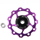 4 PCS MEROCA Metal Bearings Mountain Bike Road Bike Rear Derailleur Guide Wheel 11T/13T Guide Wheel, Specification:11T, Color:Purple
