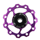 4 PCS MEROCA Metal Bearings Mountain Bike Road Bike Rear Derailleur Guide Wheel 11T/13T Guide Wheel, Specification:11T, Color:Purple