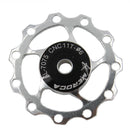 4 PCS MEROCA Metal Bearings Mountain Bike Road Bike Rear Derailleur Guide Wheel 11T/13T Guide Wheel, Specification:11T, Color:Silver