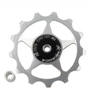 4 PCS MEROCA Metal Bearings Mountain Bike Road Bike Rear Derailleur Guide Wheel 11T/13T Guide Wheel, Specification:13T, Color:Silver