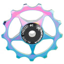 4 PCS MEROCA Metal Bearings Mountain Bike Road Bike Rear Derailleur Guide Wheel 11T/13T Guide Wheel, Specification:13T, Color:Electroplating Colorful