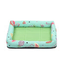 Summer Pet Non-removable Side Dog Mat Pet Bed, Specification: L 65X55X8cm(Watermelon Green)